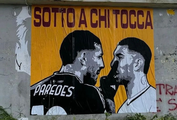 striscione-trigoria-paredes-zaccagni